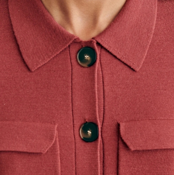 Sezane Betty Cardigan - Rosewood - S - Picture 3 of 13